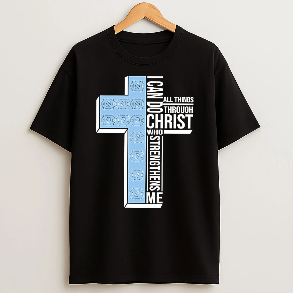 North Carolina Womens Basketball I Can All Things Do Through Christ Who Strengthens Me T Shirt
