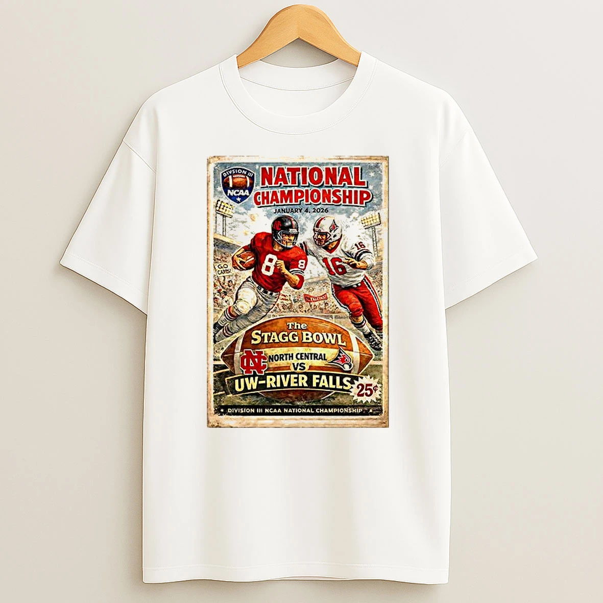 North Central Vs Uw River Falls Ncaa Division Iii National Championship Stagg Bowl 2026 Retro T Shirt