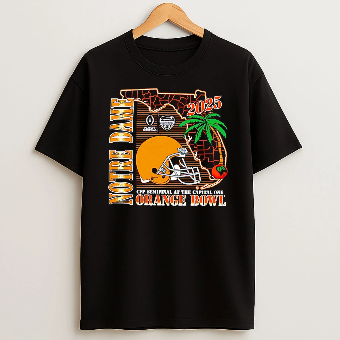Notre Dame Fighting Cfp Semifinal Irish Orange Bowl 2026 Helmet State T Shirt