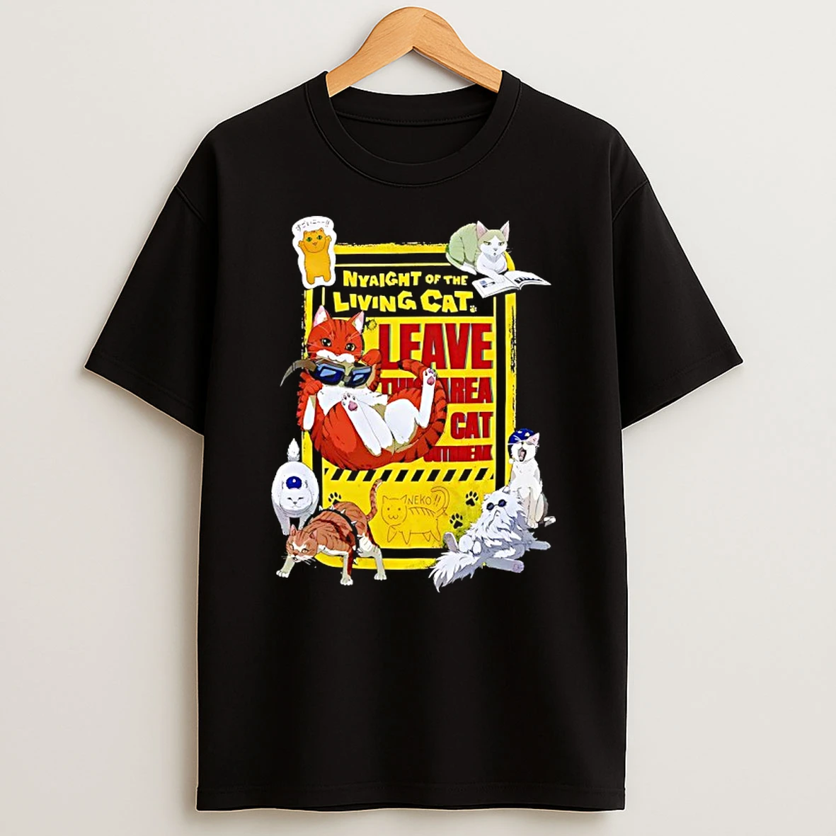 Nyaight Of The Living Cat Group T Shirt