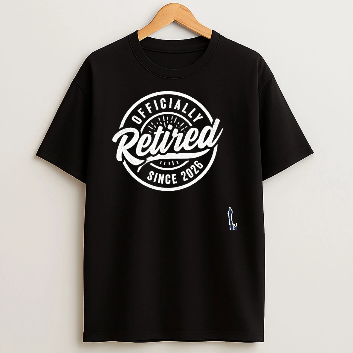 Officially Retired Since 2026 Distressed Emblem T Shirt
