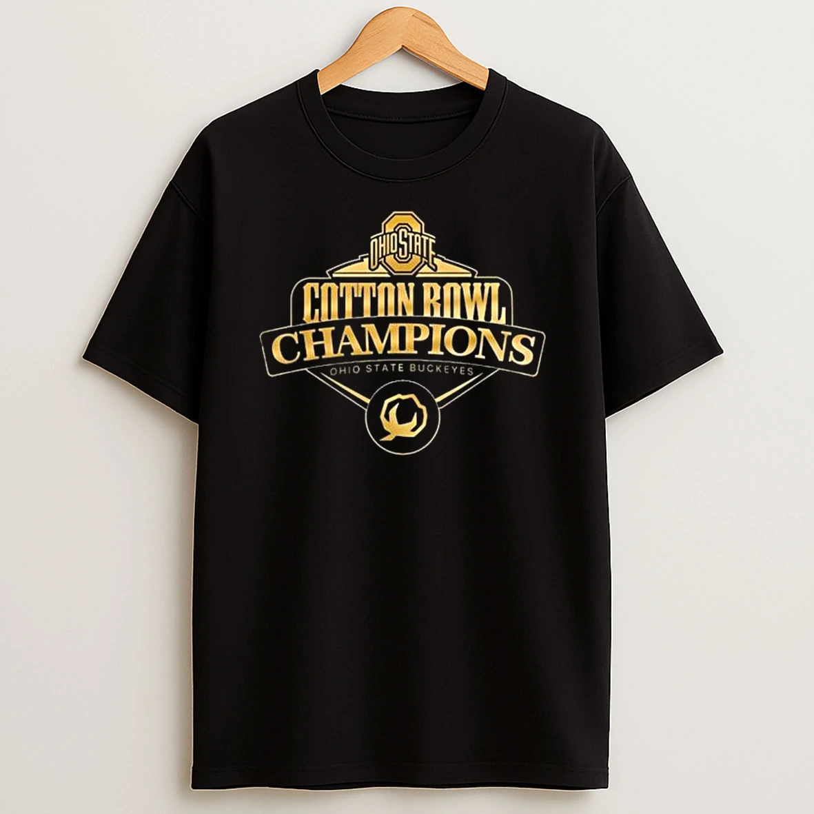 Ohio State Buckeyes Cotton Bowl Champions 2025 Gold T Shirt