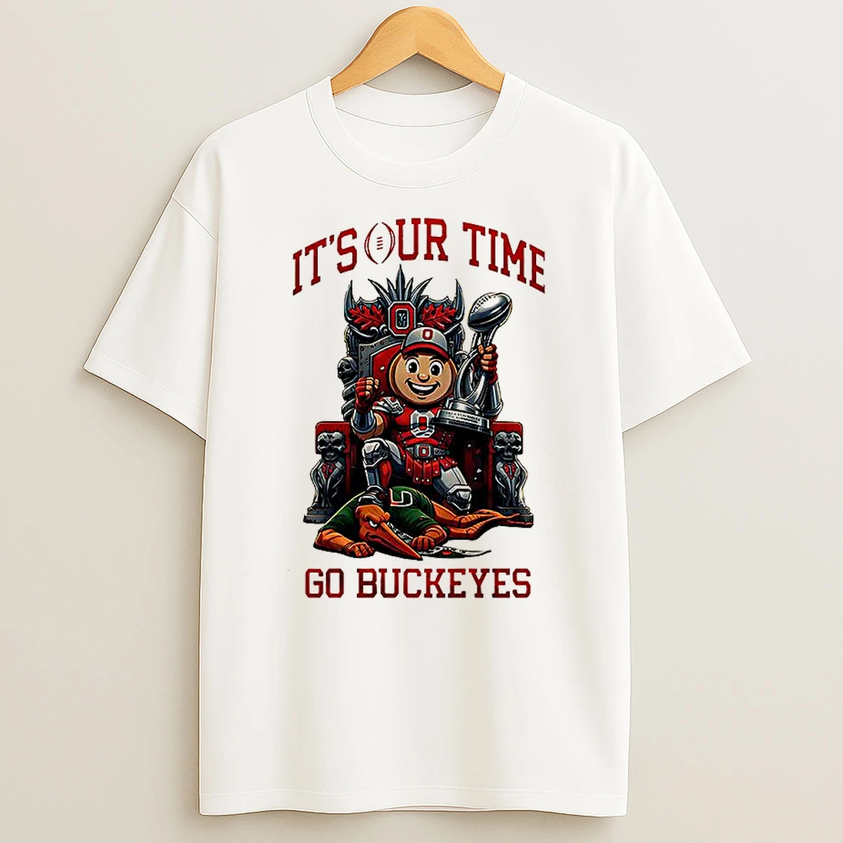 Ohio State Buckeyes Ncaa Cfp Cotton Bowl 2025 26 Its Our Time Go Buckeyes Mascot T Shirt