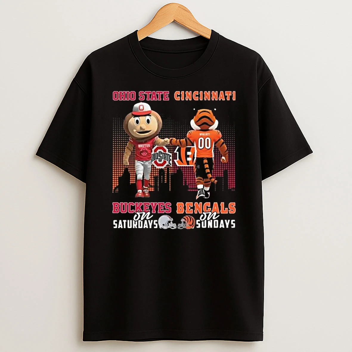 Ohio State Buckeyes On Saturdays X Cincinnati Bengals On Sundays Mascot 2026 T Shirt