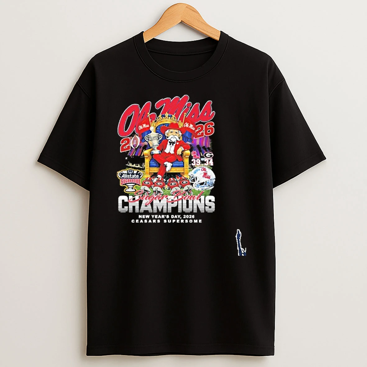Ole Miss 2026 Sugar Bowl Champions New Years Day 2026 T Shirt