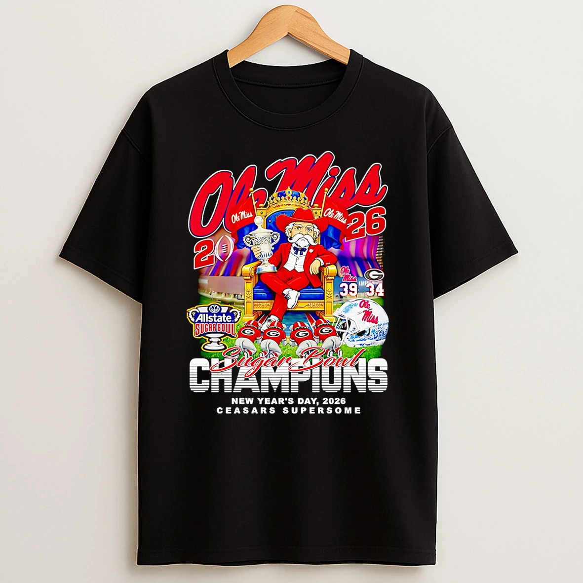 Ole Miss 2026 Sugar Bowl Champions New Years Day T Shirt
