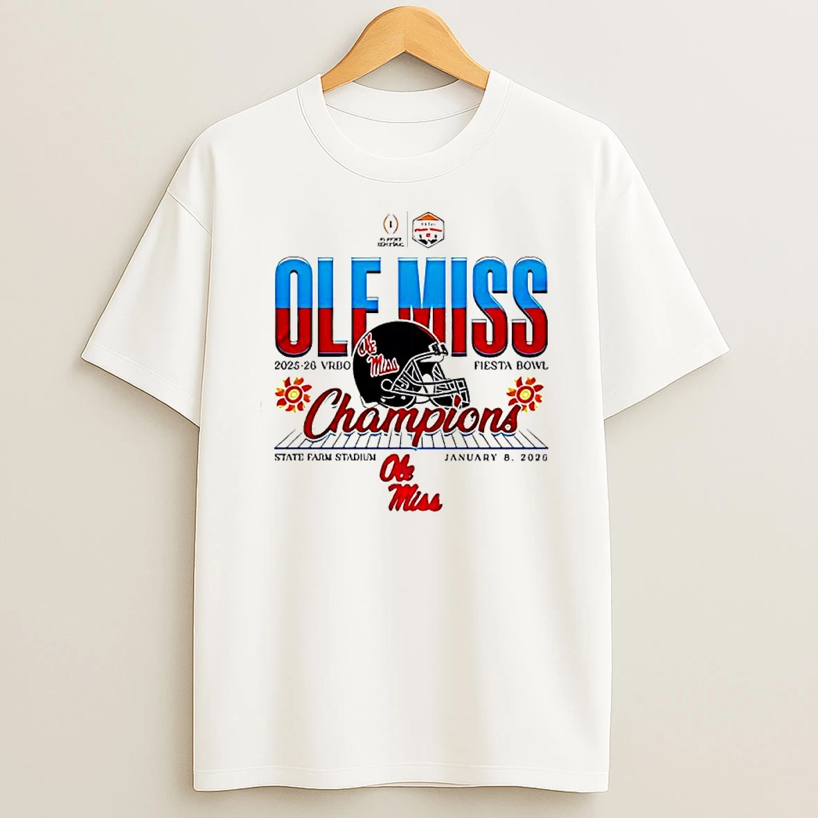 Ole Miss Rebels 2025 26 Vrbo Fiesta Bowl Champions January 8th Graphic T Shirt