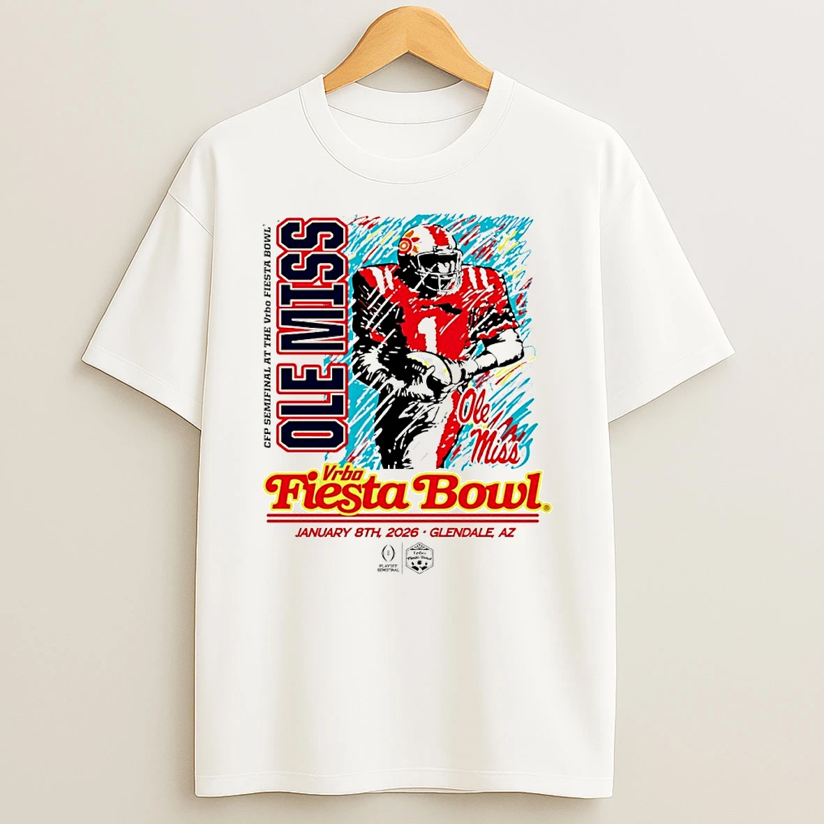 Ole Miss Rebels Cfp Semifinal 2026 Vrbo Fiesta Bowl Breakaway Blur Circle T Shirt