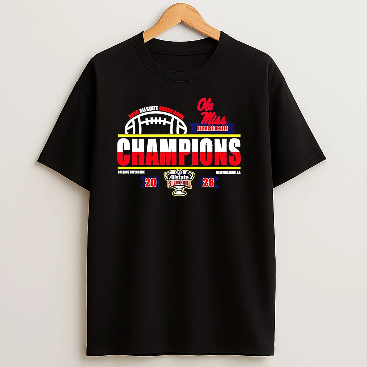 Ole Miss Rebels Football 2026 Allstate Sugar Bowl Champions Locker Room T Shirt