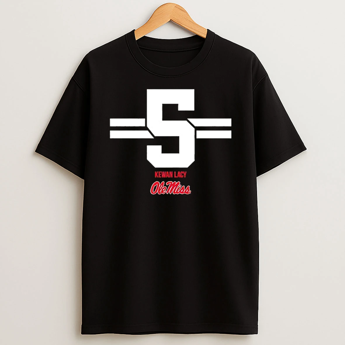 Ole Miss Rebels Football Kewan Lacy 5 Stripe T Shirt