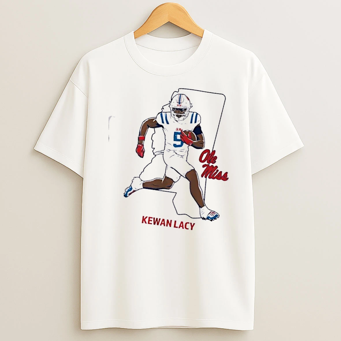 Ole Miss Rebels Football Kewan Lacy State Star T Shirt