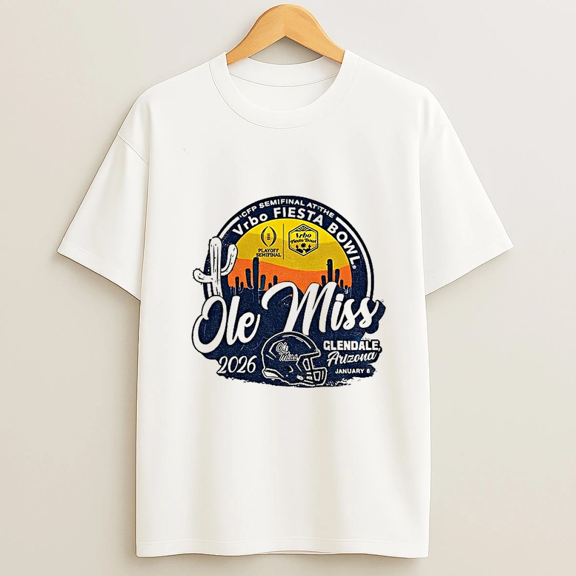 Ole Miss Rebels Football Vrbo Fiesta Bowl 2026 Mississippi Cfp Semifinal Vintage T Shirt