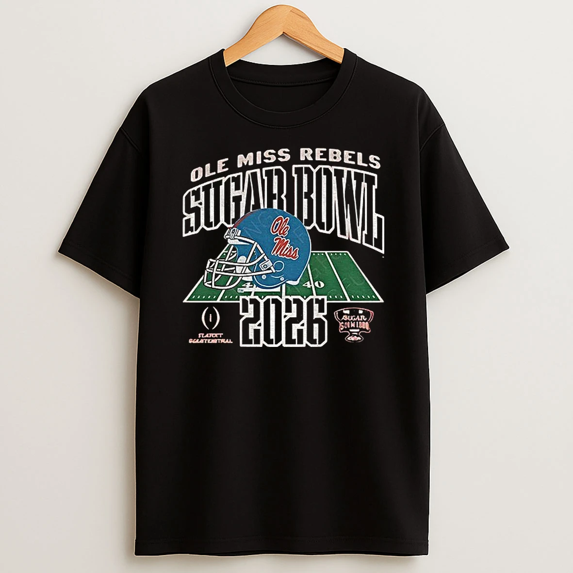 Ole Miss Rebels Football Helmet Sugar Bowl Game Day 2026 College Football Playoff T Shirt