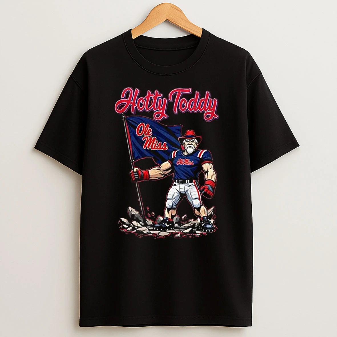 Ole Miss Rebels Ncaa 2026 Sugar Bowl Champions Mascot Flag Hotty Toddy T Shirt