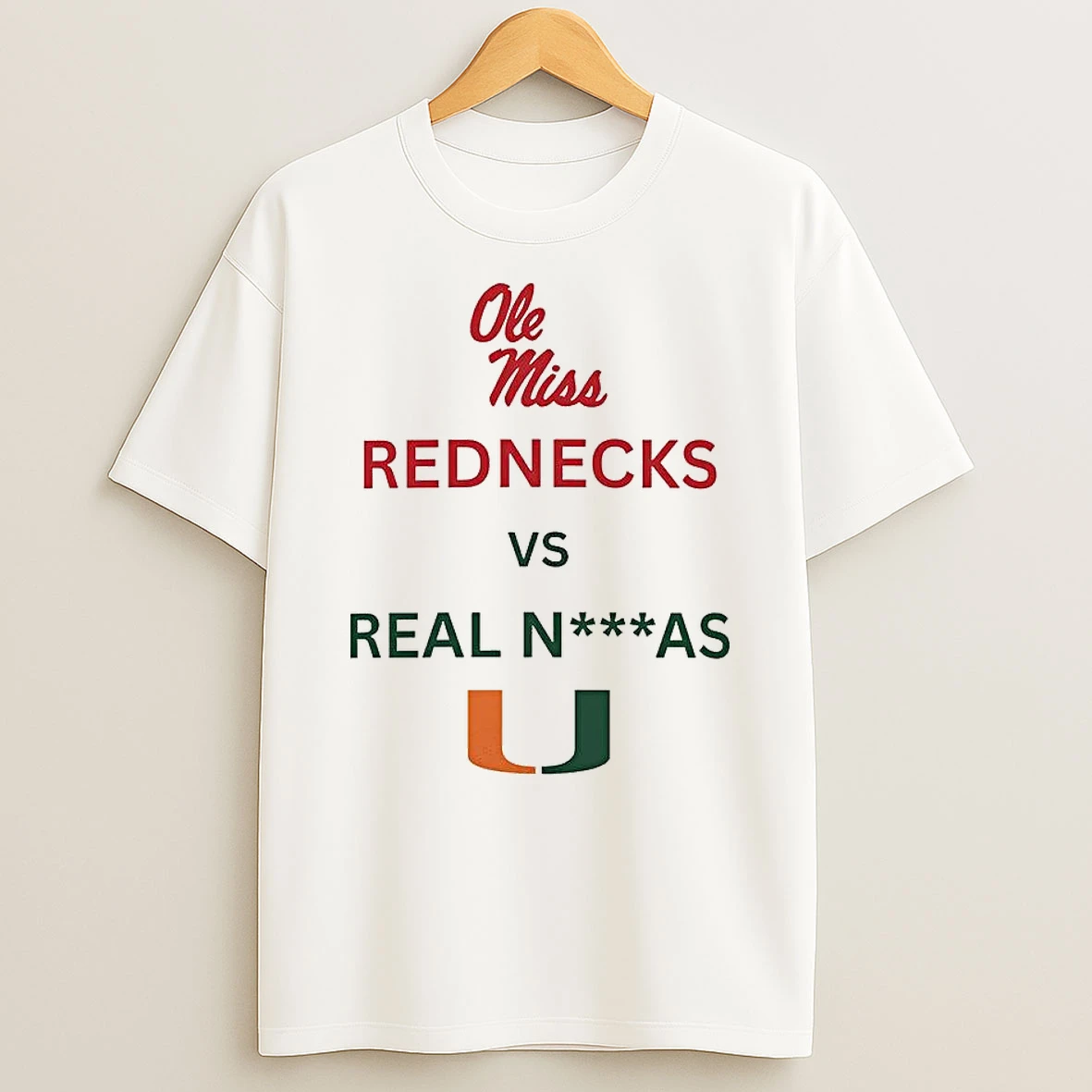 Ole Miss Rebels Red Necks Vs Miami Hurricanes Real N As T Shirt