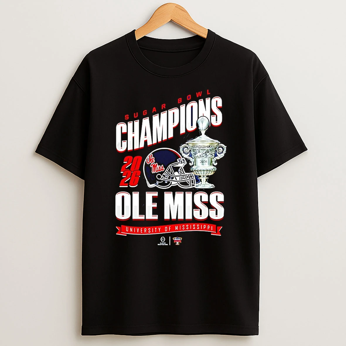 Ole Miss Rebels Sugar Bowl Champions 26 Trophy T Shirt