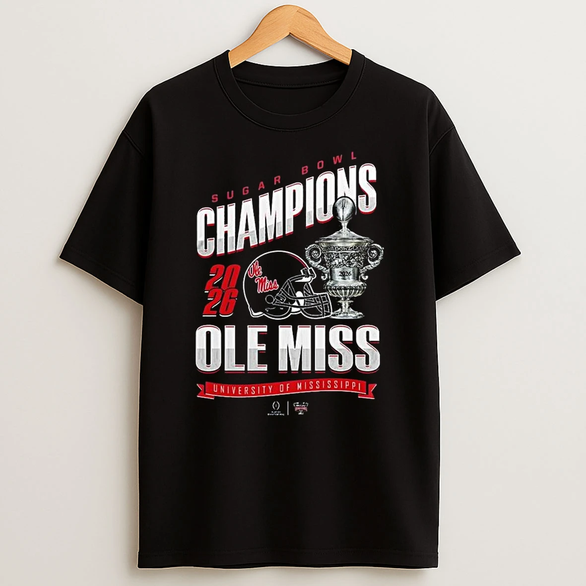 Ole Miss Rebels Sugar Bowl Champions Trophy 2026 T Shirt