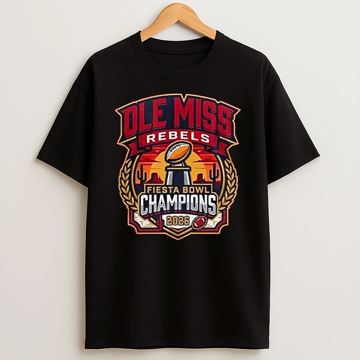 Ole Miss Rebels Vrbo Fiesta Bowl Champion 2026 Trophy Cup Cactus Vintage T Shirt