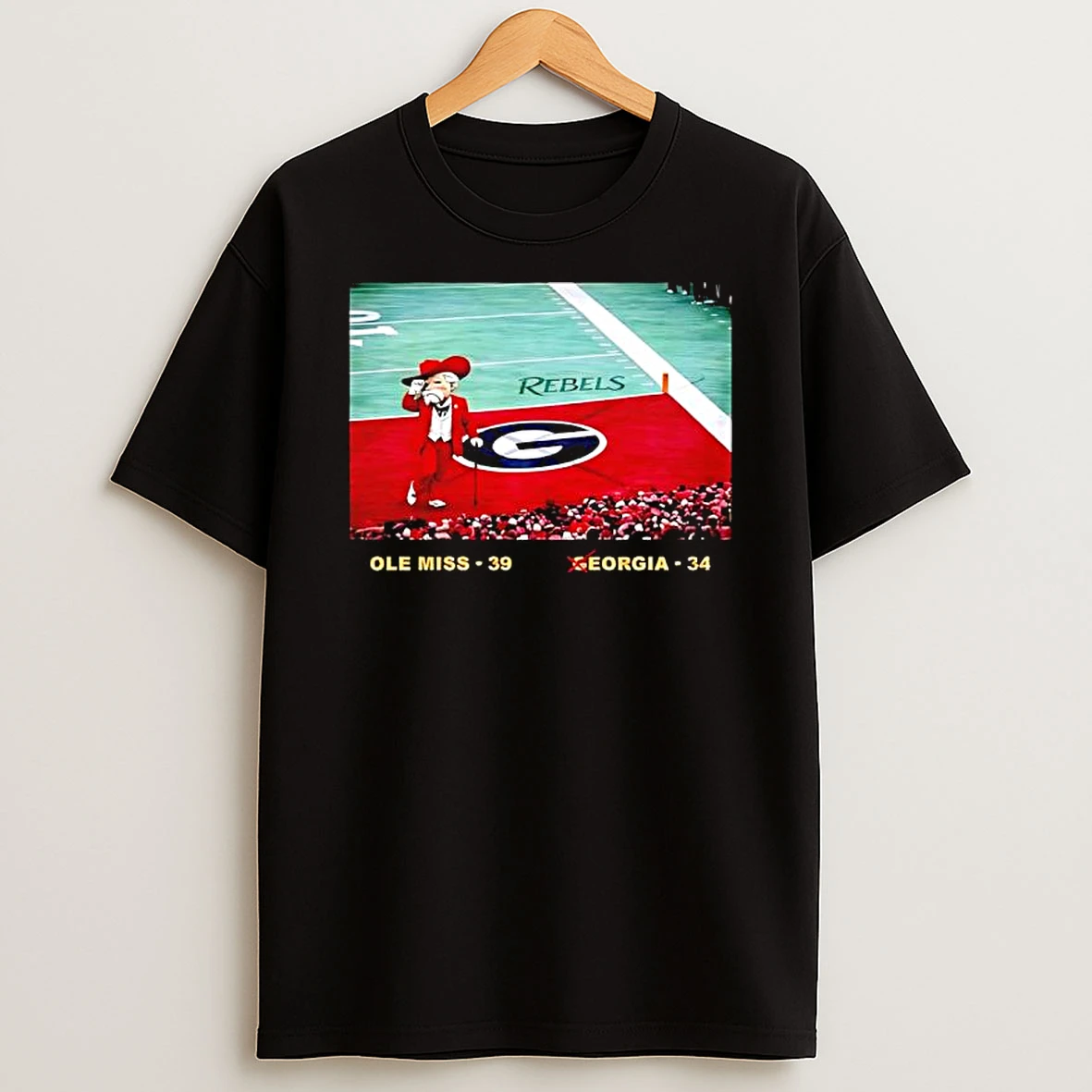Ole Miss Rebels Defeated Georgia Bulldogs 39 34 Moment Mascot T Shirt