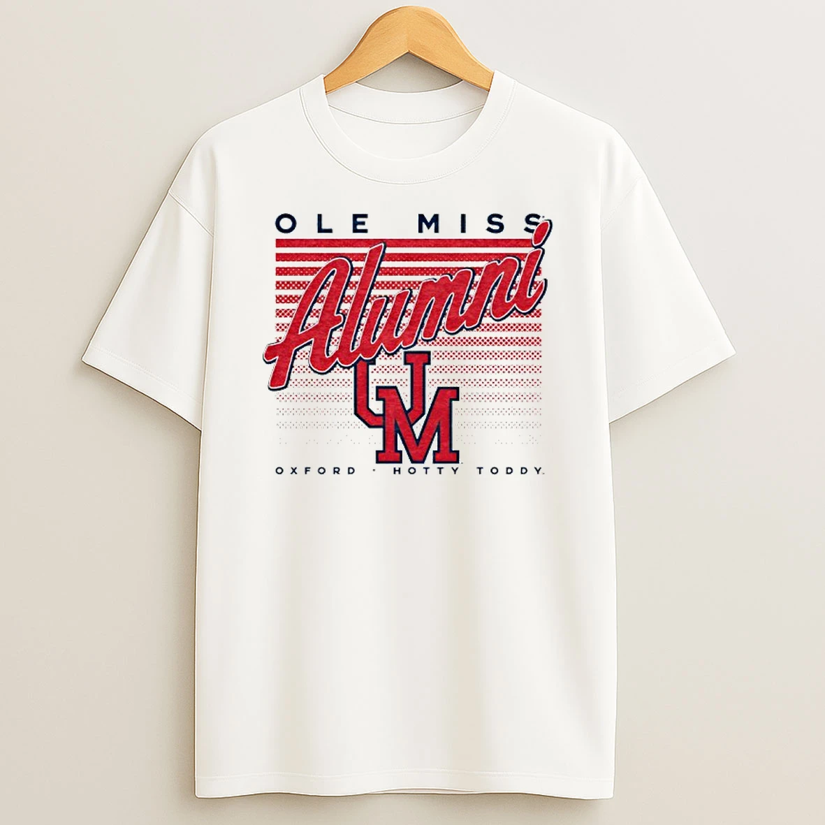 Ole Miss Retro Stripe Alumni Hotty Toddy T Shirt