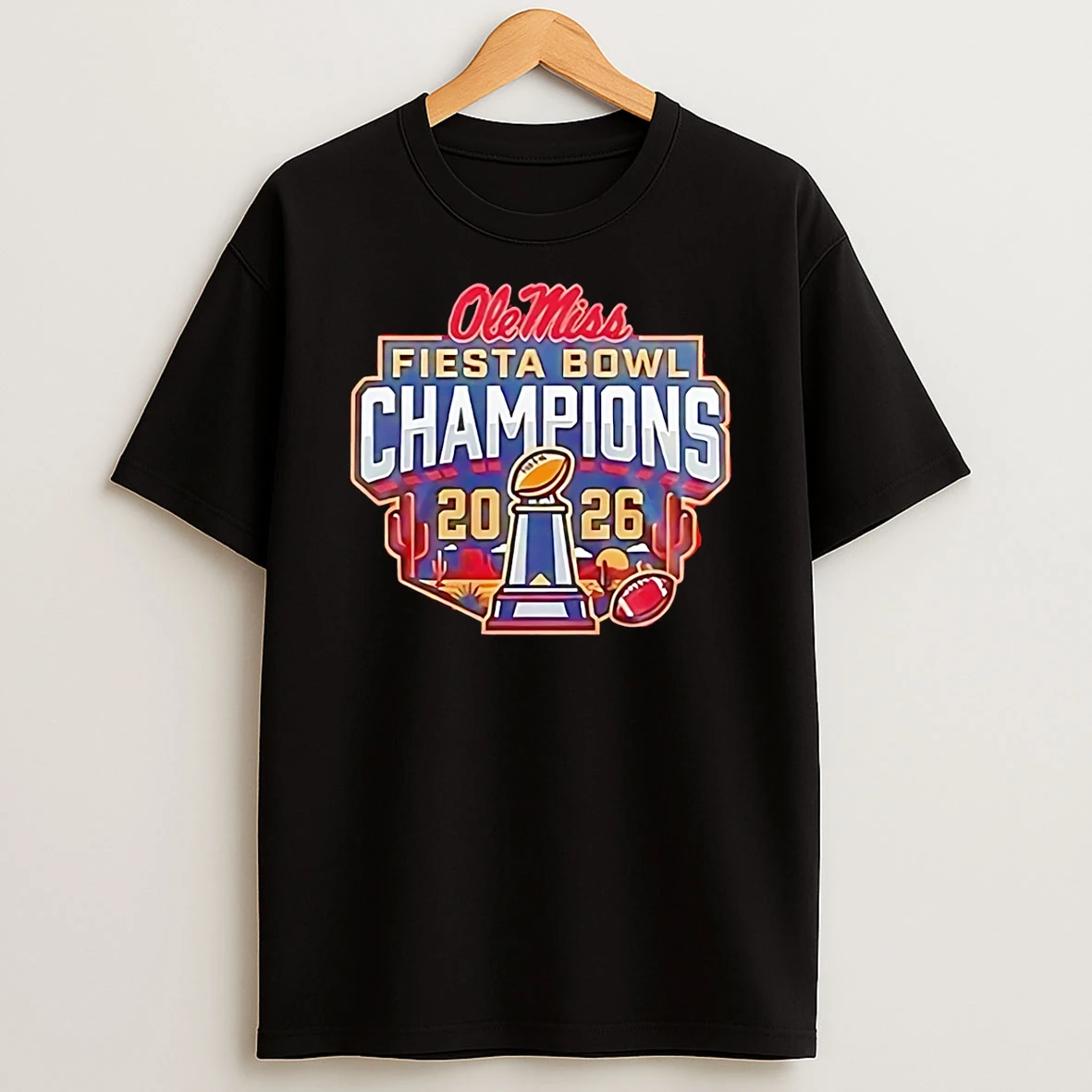 Ole Miss Vrbo Fiesta Bowl Champions 2026 Trophy T Shirt