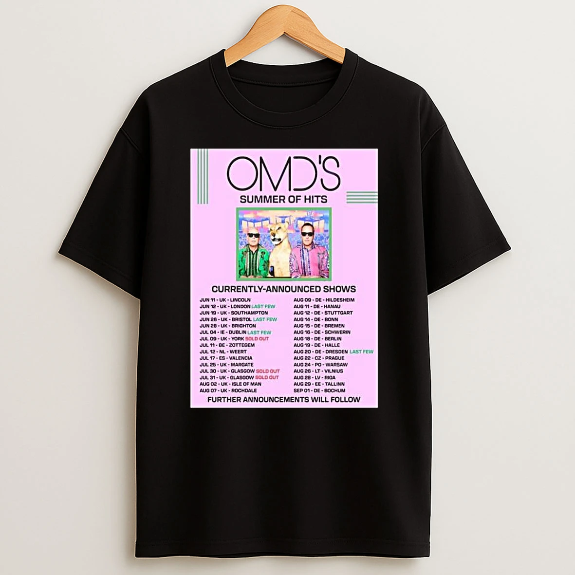 Omd Summer Of Hits Tour 2026 T Shirt