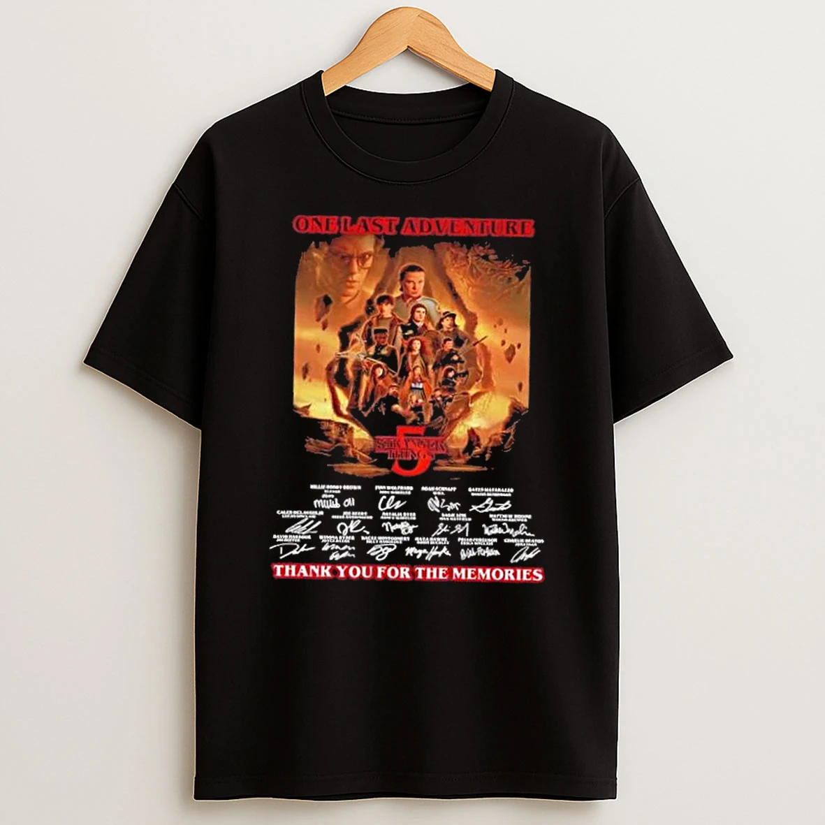 One Last Adventure Stranger Thing 5 Thank You For The Memories Signatures T Shirt