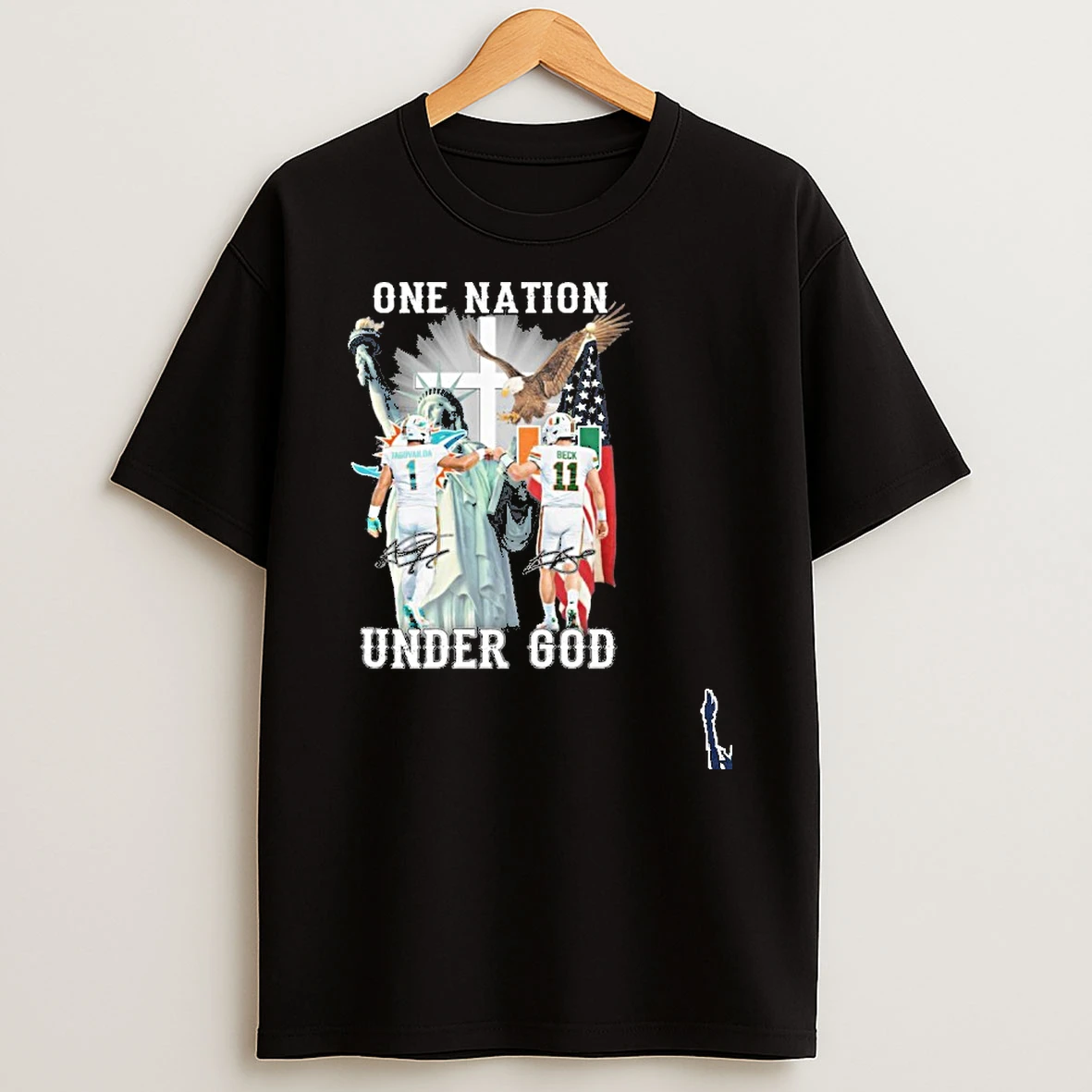 One Nation Under God Miami Dolphins Tagovailoa And Miami Hurricanes Beck T Shirt