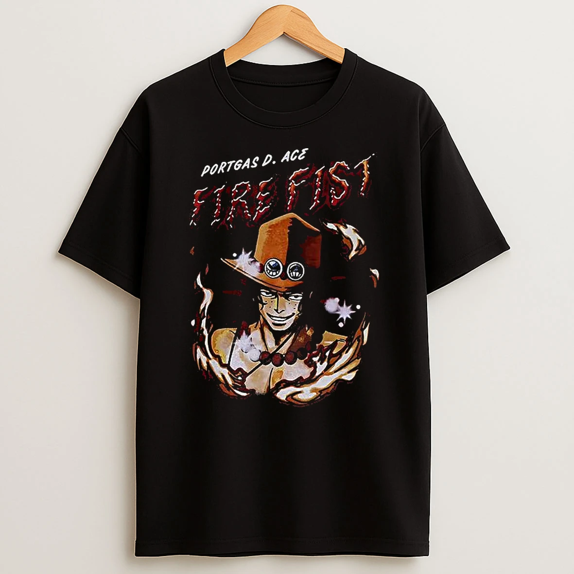 One Piece Ace Airbrush Art Jumbo T Shirt