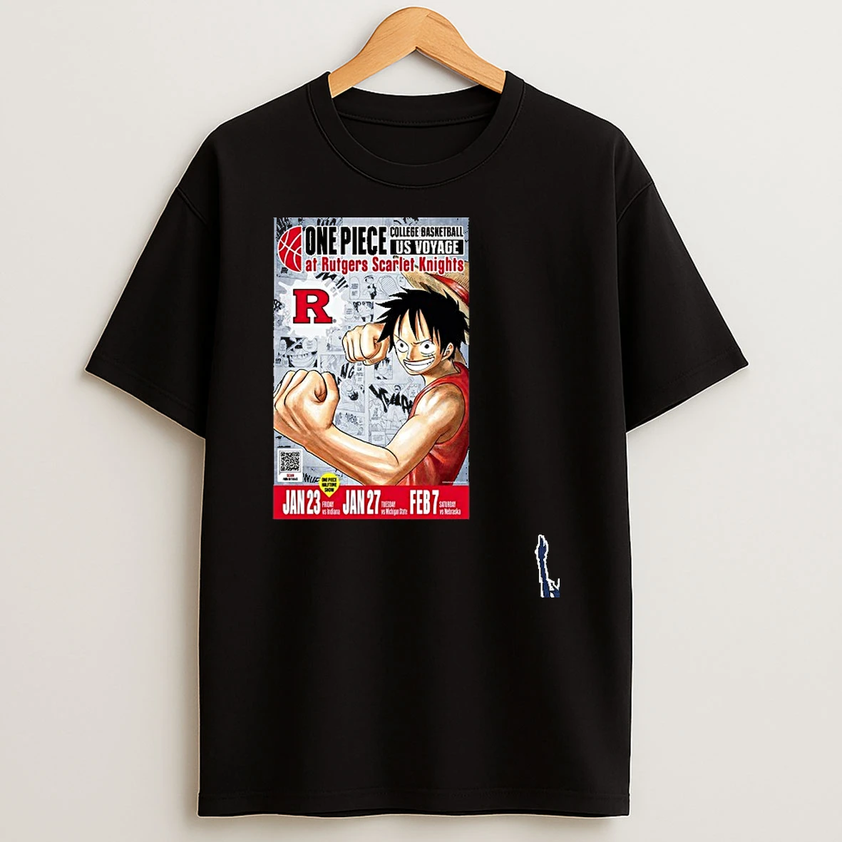 One Piece College Basketball Us Voyage At Rutgers Scarlet Knights T Shirt