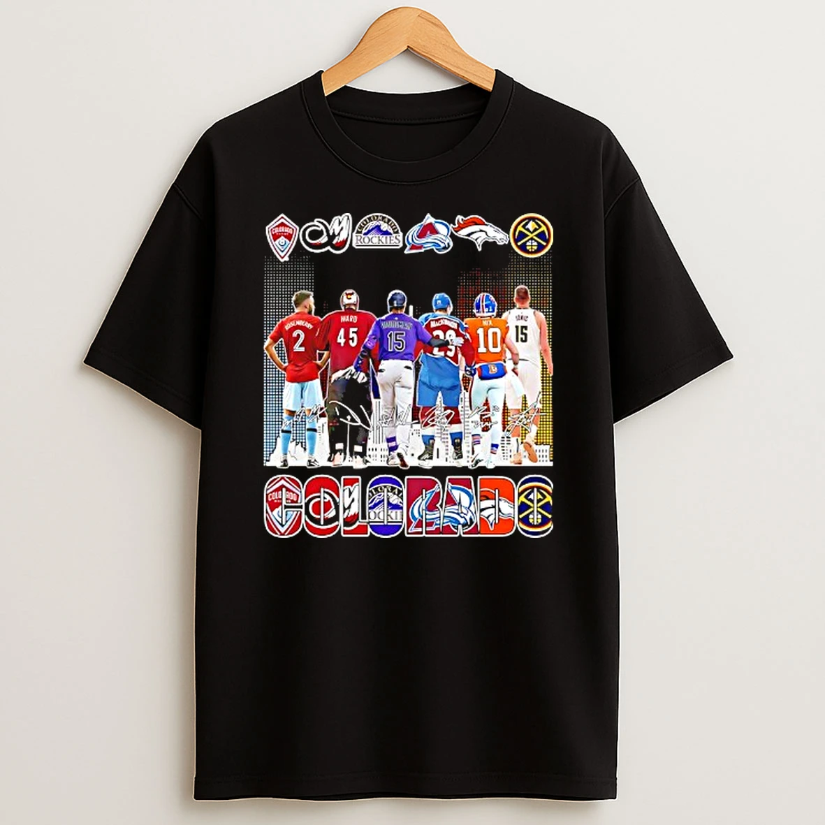One City One Passion All Colorado Team Skyline Signatures T Shirt