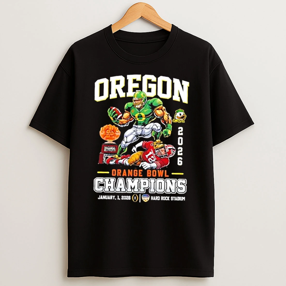 Orange Bowl Champions Oregon Ducks Beat Texas Tech Red Raiders Hard Rock Stadium T Shirt
