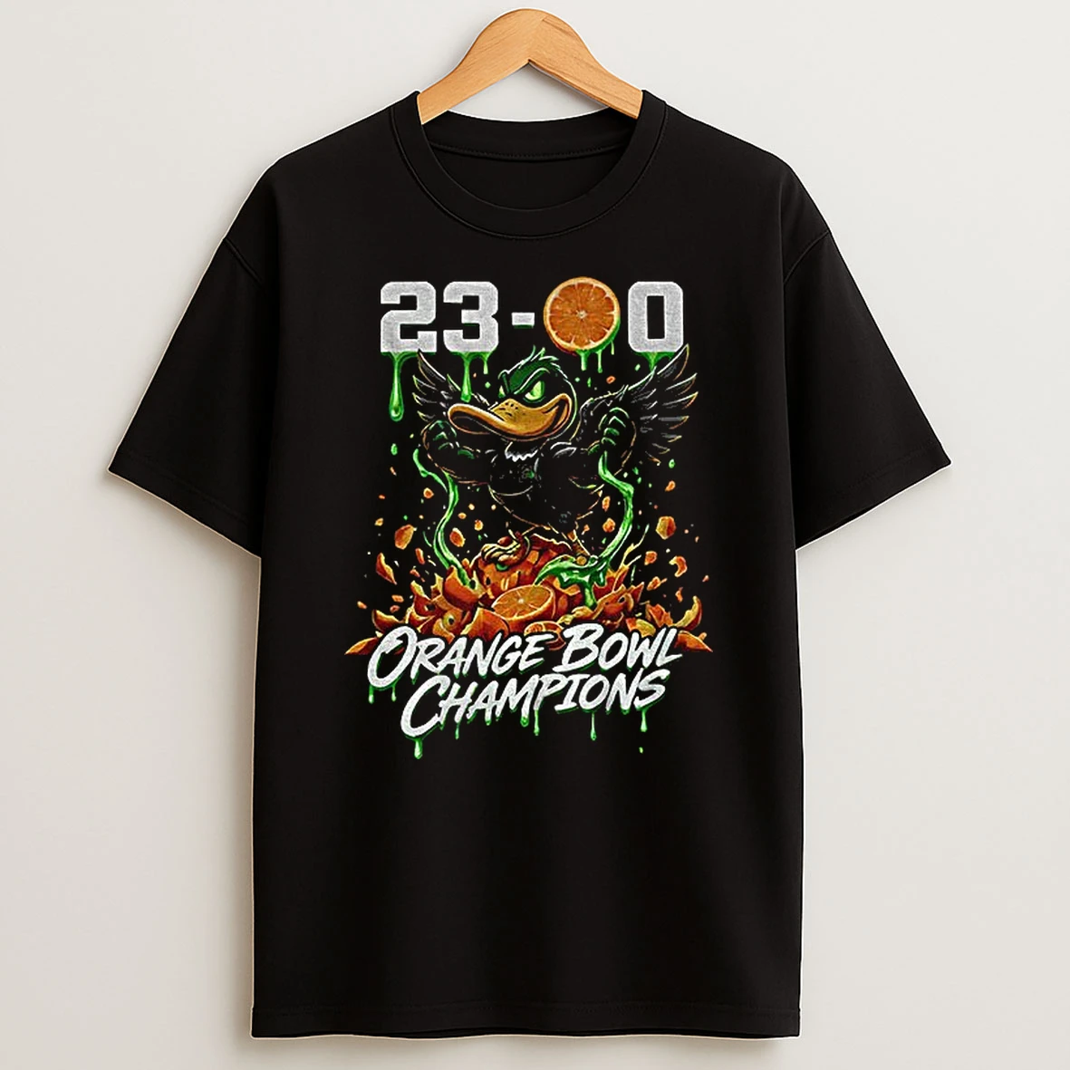 Oregon Duck Football Orange Bowl Champions Shuts Out Texas Tech 23 0 T Shirt