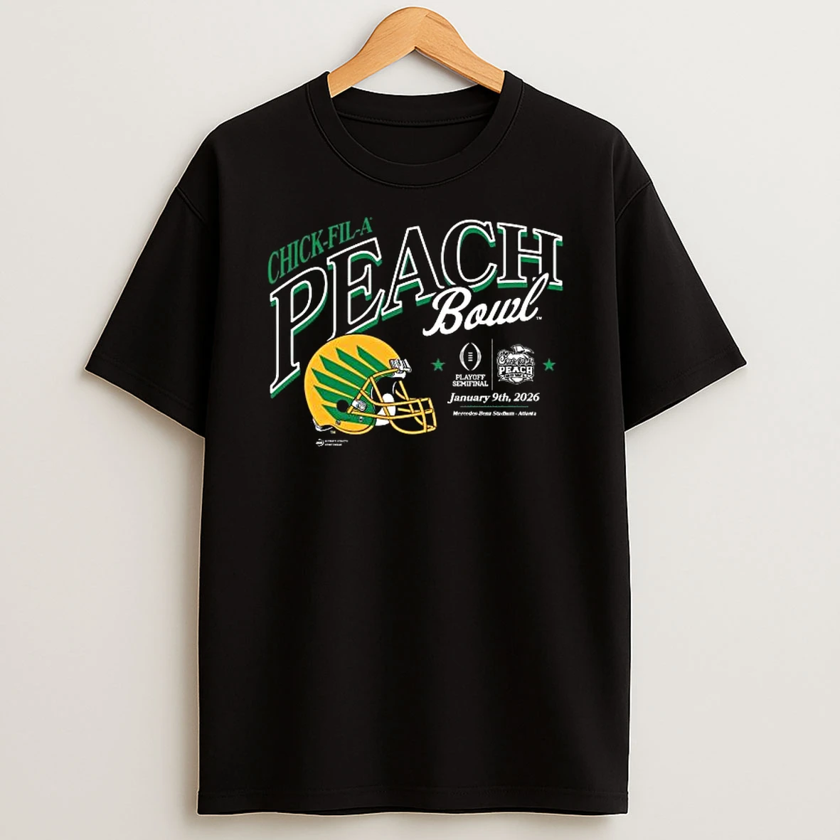 Oregon Ducks 2026 Chick Fil A Peach Bowl Playoff Semifinal January 9 2026 Helmet T Shirt