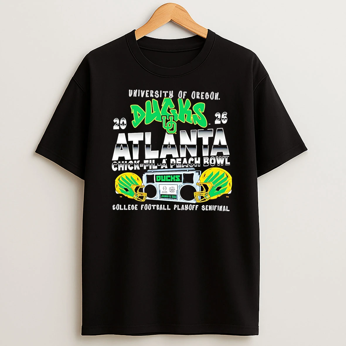 Oregon Ducks Chick Fil A Peach Bowl 2026 Helmets T Shirt