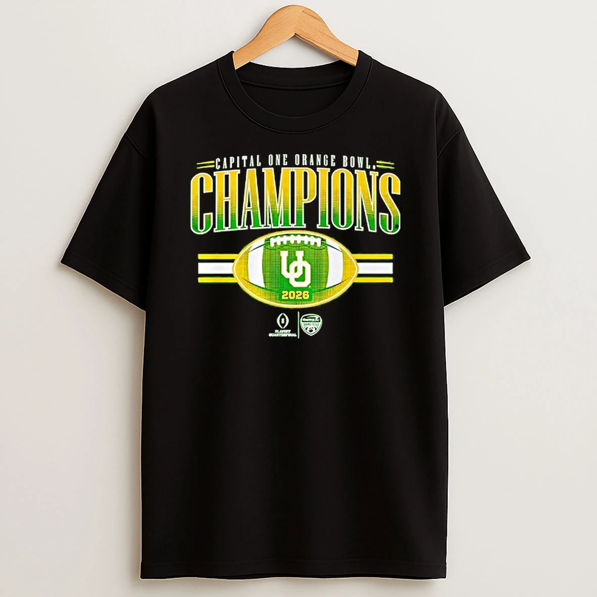 Oregon Ducks Football 2026 Cfp Capital One Orange Bowl Champions Logo T Shirt