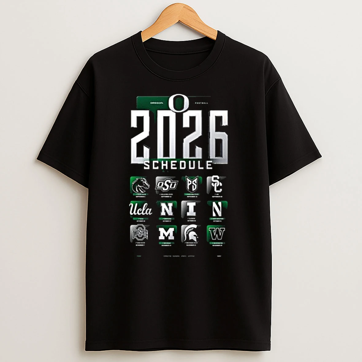 Oregon Ducks Football Ncaa 2026 Regular Season Schedule T Shirt