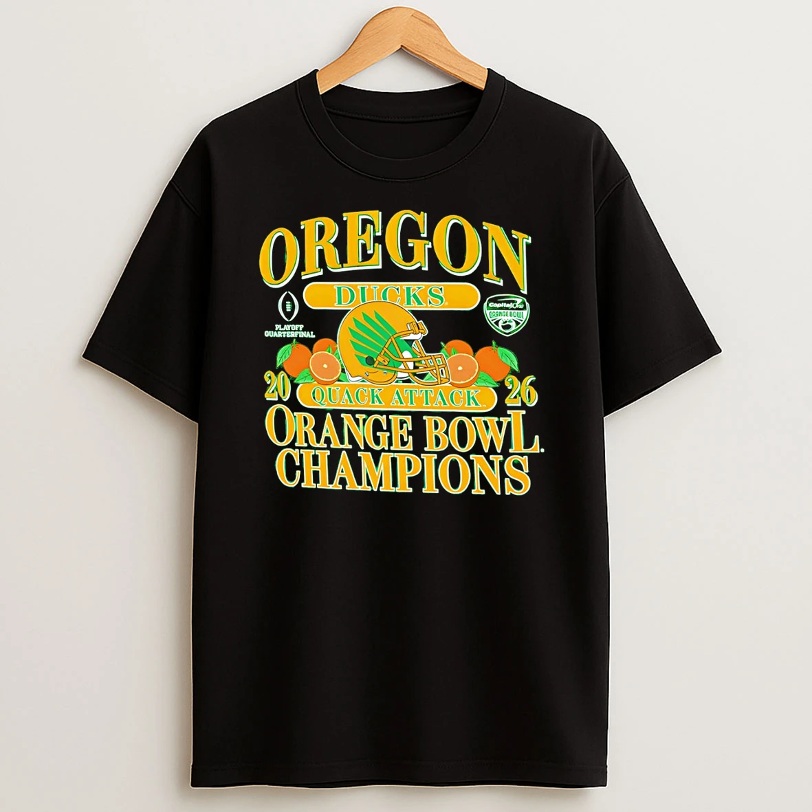 Oregon Ducks Quack Attack Capital One Orange Bowl Champions T Shirt