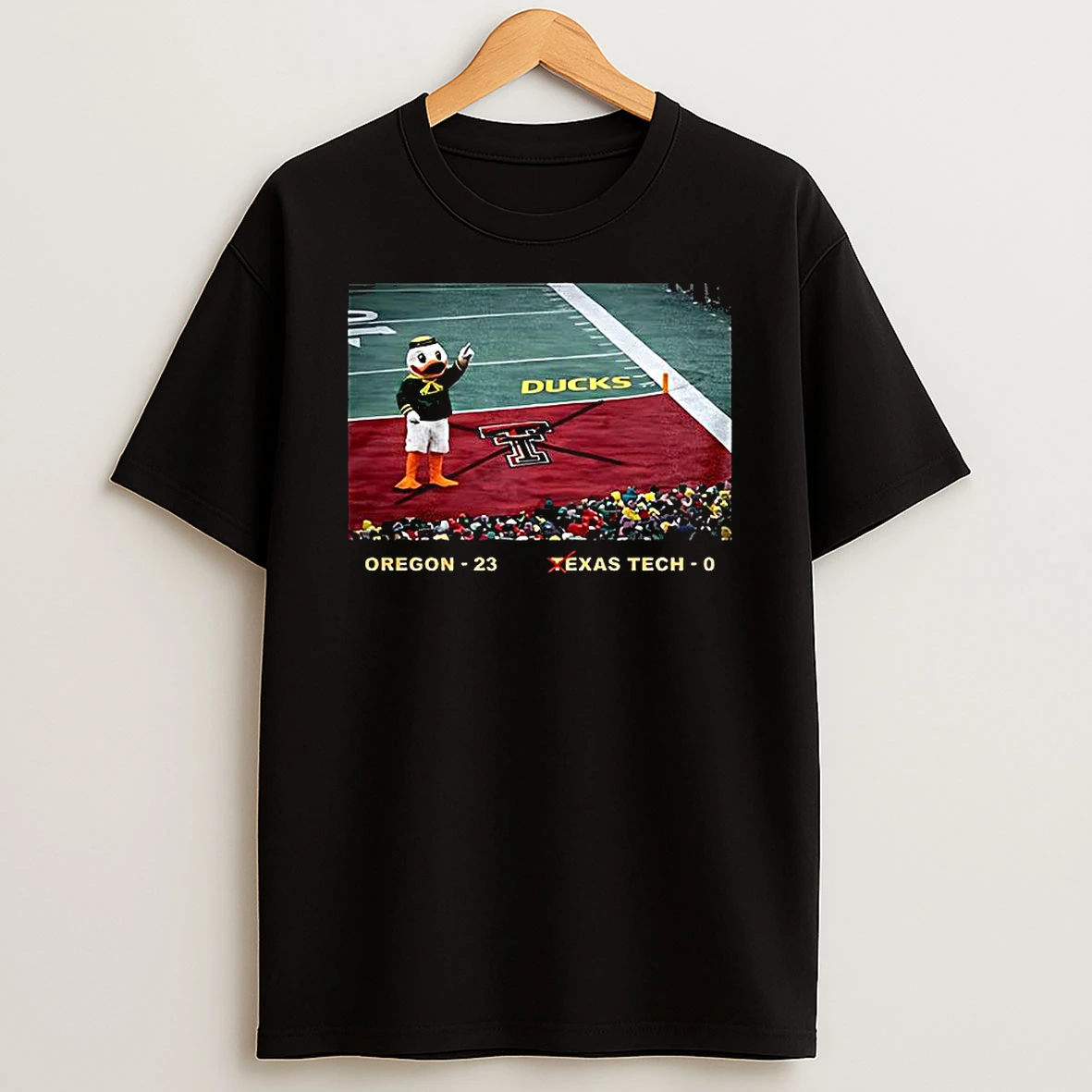 Oregon Ducks Vs Texas Tech Red Raiders Ncaa Football Mascot Parody T Shirt