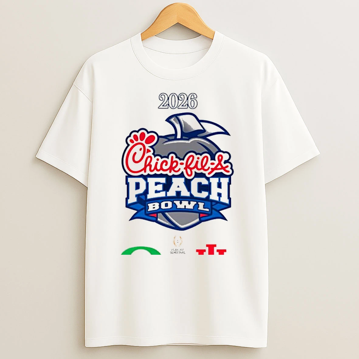 Oregon Vs Indiana Cfp Semifinal Chick Fil A Peach Bowl Jan 9th 2026 Mercedes Benz Stadium Logo T Shirt