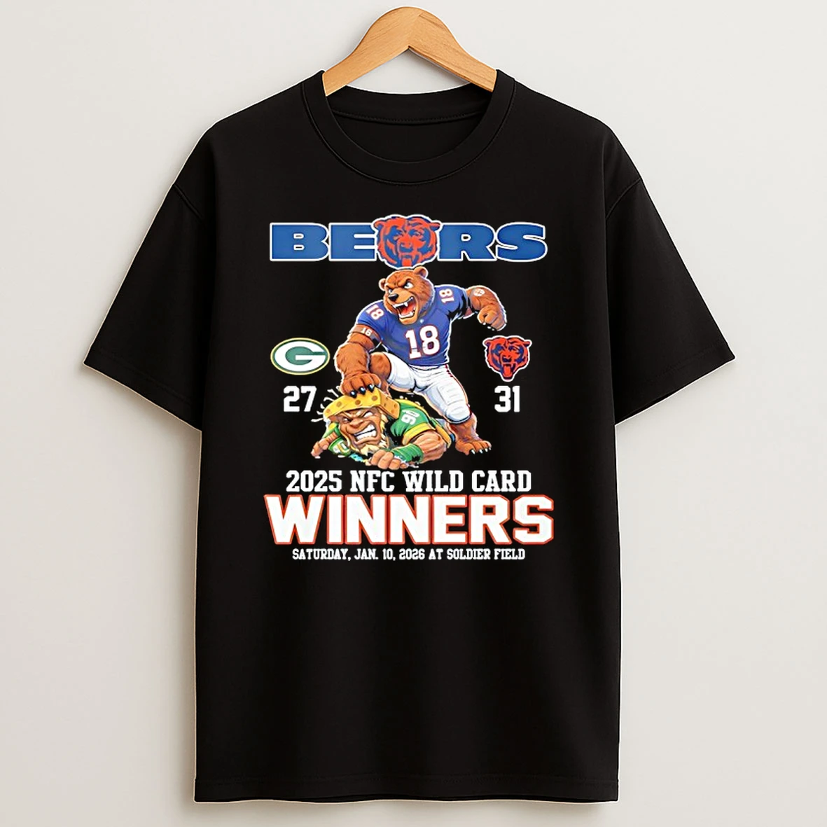 Packers 27 31 Bears 2025 Nfc Wild Card Winners T Shirt