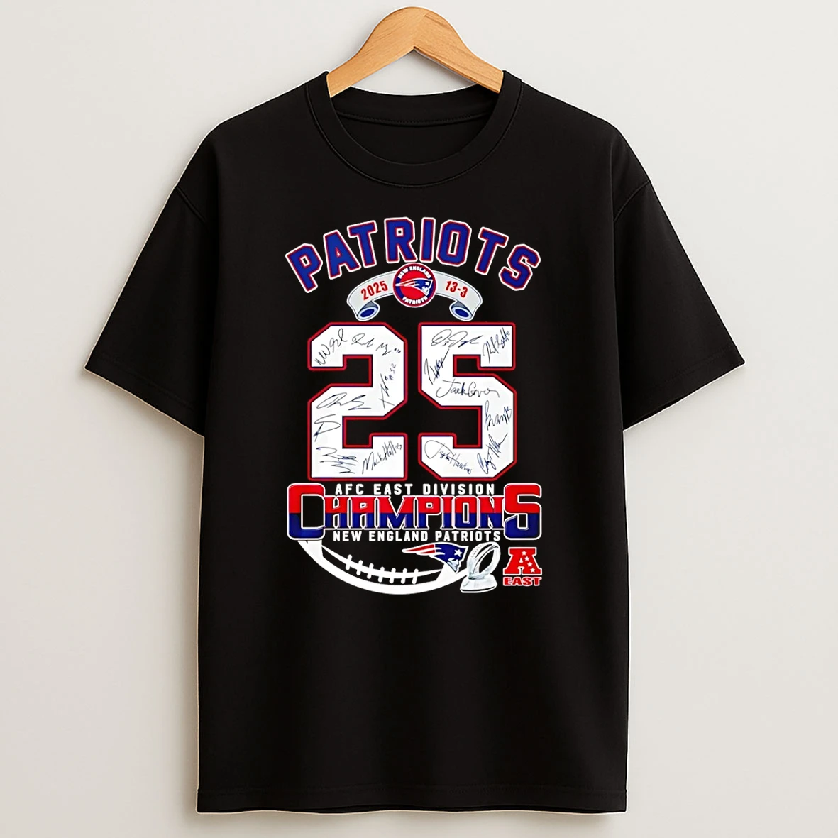 Patriots Afc East Champs 2025 Signatures T Shirt