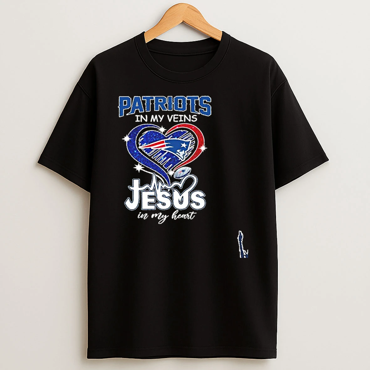 Patriots In My Veins Heart Jesus In My Heart T Shirt