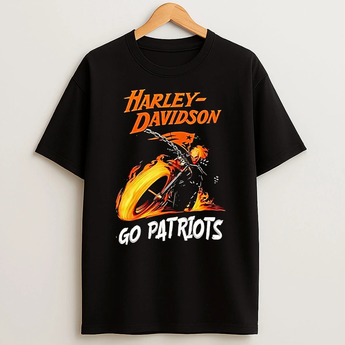 Patriots Rider X Harley Davidson Go Patriots Graphic T Shirt