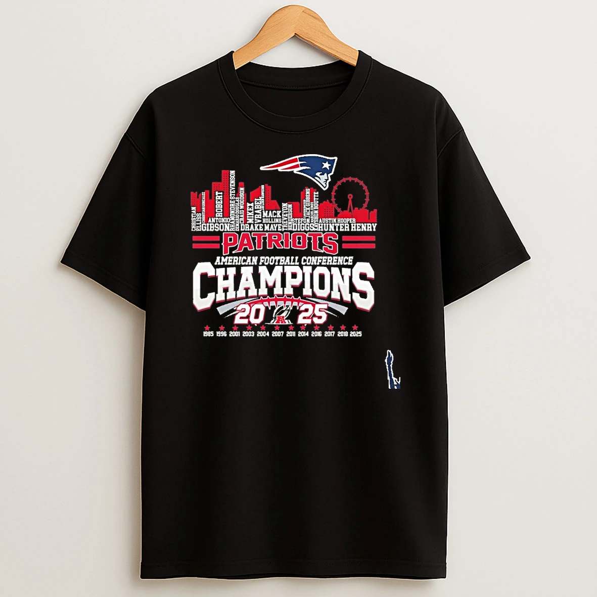 Patriots Typo City American Football Conference Champions T Shirt