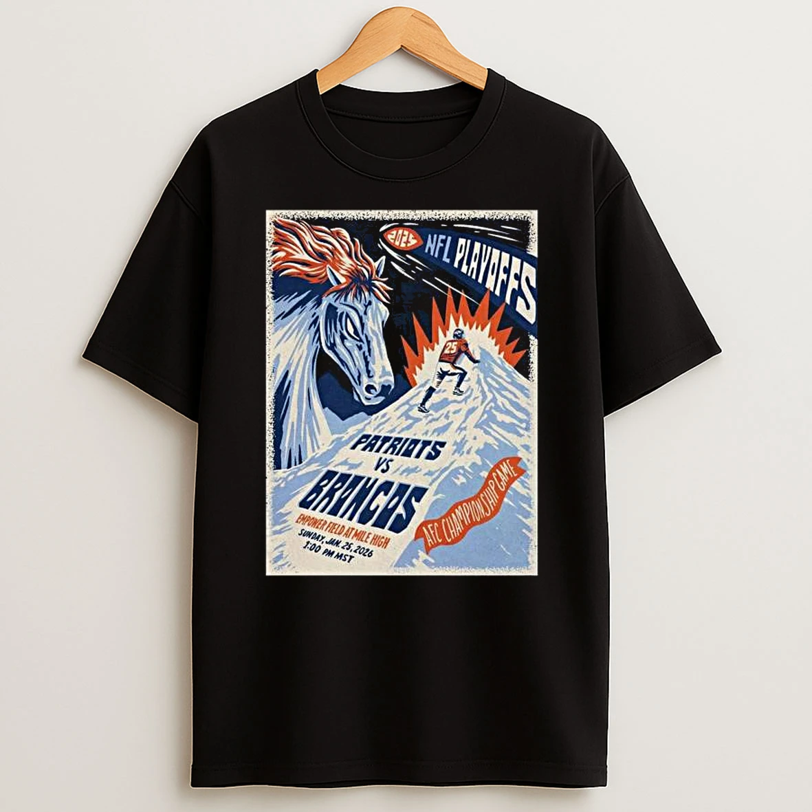 Patriots Vs Broncos Jan 25 2026 Afc Championship Game T Shirt