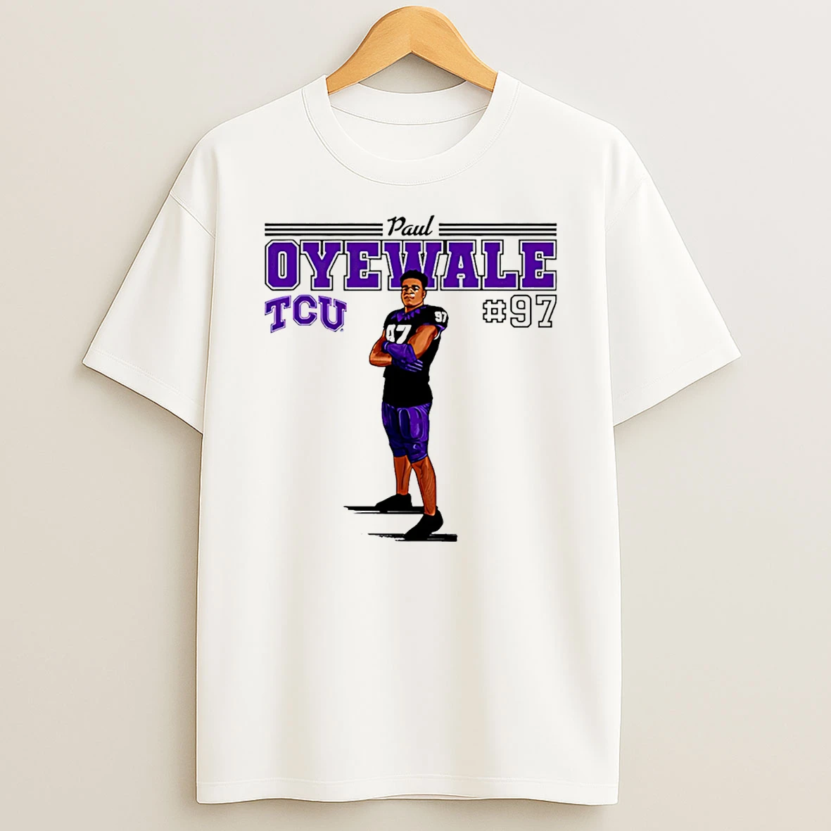 Paul Oyewale Tcu Football Ncaa Caricature T Shirt