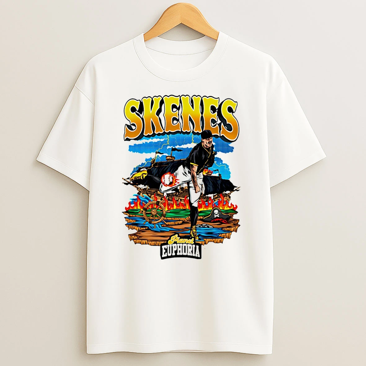 Paul Skenes Pittsburgh Pirates Hand Drawn Artwork T Shirt
