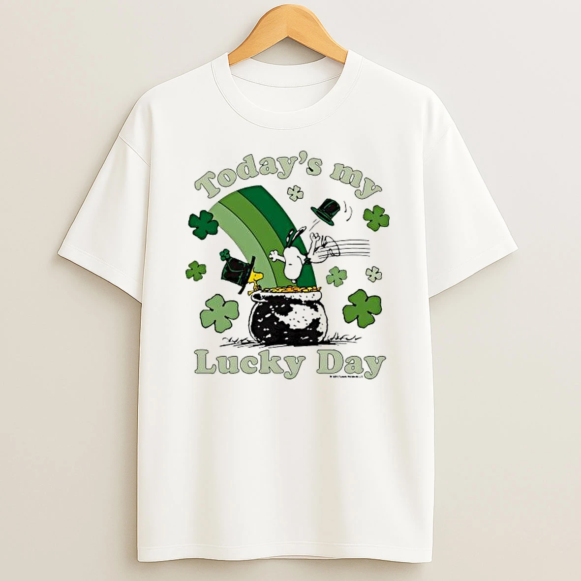 Peanuts Shamrock Todays My Lucky T Shirt
