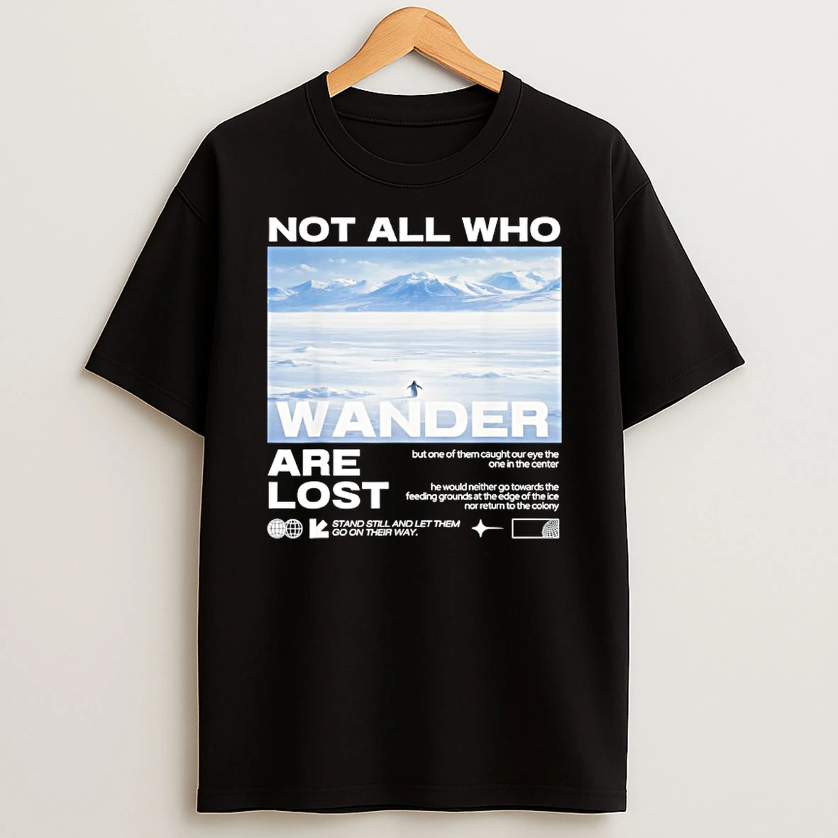 Penguin Not All Who Wander Are Lost T Shirt